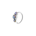 Silver-tone C-shaped nose ring with three sparkling AB rainbow cubic zirconia stones - Three-Stone AB Style (9) / Silver