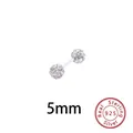 Doppelköpfiger S925 Sterlingsilber Ohrknorpelstecker mit funkelnder 5mm Shamballa-Kristallkugel - 5mm (S925) / Weiß
