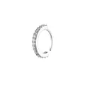 Macro shot of silver-toned nose ring with micro-pave cubic zirconia on white background - Micro-pave Hoop Style (7) / Silver