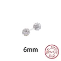 Detailansicht eines S925 Sterling Silber Knorpelsteckers mit 6mm Kristall-Pave-Kugeln - 6mm (S925) / Weiß