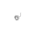 Piercing al naso a L in argento con zircone a cuore e alone di cristalli scintillanti - Cuore Grappolo Floreale Argento