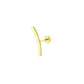 Detailansicht eines gebogenen vergoldeten Ohrsteckers im minimalistischen Design - Minimalistischer Bogenstil / Gold 2