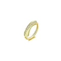Verstelbare gouden koperen clickerring met micro-zirkonia voor piercings - Golfstroomlijn Stijl / Goud