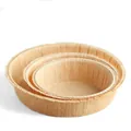 Set van 3 ronde bakvormen van kraftpapier in diverse maten, vetvrij en stevig - 8 Inch / Natuurlijk