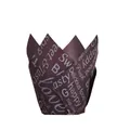 Brown tulip muffin liner with elegant white English print for greaseproof baking - Brown English Decoration Style