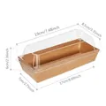Kraft sandwich box with clear lid showing dimensions 19cm by 8.5cm for food packaging - Kraft Rectangular