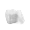 50pcs square transparent food packaging boxes with clamshell lids for cakes and salads - Square Rolled Cup Lid