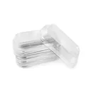 Stackable rectangular clear plastic storage containers with secure lids for food - Rectangular Rolled Cup Lid