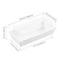Transparent rectangular pastry box with 19x8.5x6cm dimensions and a white base - White Long Gourd