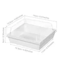 Square sandwich box with white base and clear lid, 14x12.5x6cm size specification - White Square