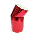 Metalen rode muffinvormpjes met gegolfde randen voor hittebestendig bakken van cupcakes - M / Rood