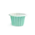 Mint green tulip style muffin cupcake liners with pleated edges for home baking dessert - Tiffany Blue Lace Style