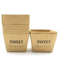 Square brown kraft paper muffin cups with Sweet and Tasty fresh printing - Sweet Pattern