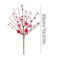 Künstliche herzförmige rote Beerenstiele 35cm für Valentinstag Deko und Blumenschmuck - Einzelstiel-Stil