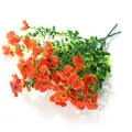Detailaufnahme künstlicher oranger Violen mit 7 Stielen und realistischen Seidenblättern - Orange