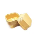 Brown kraft paper square baking cups with greaseproof coating for muffins and cupcakes - Square Natural PET Coated Baking Cups (50 Pcs/Pack)
