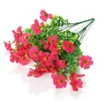 Künstliche Eukalyptus und rosenrote Violetten Seidenblumen für die Hausdekoration - Rosenrot