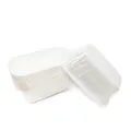 Stack of white rectangular heat-resistant paper baking liners for muffins and cakes - Rectangular White PET Coated Baking Cups (50 Pcs/Pack)