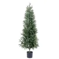 Artificial cedar tree in black pot, tall conical faux cypress plant for home decor - Cypresses / Large