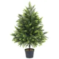 Artificial cedar bonsai tree in black pot for home decor with realistic green needles - Cypresses / Small