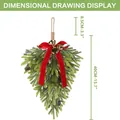 Guirnalda de Navidad Norfolk de 50cm con piñas y lazo de terciopelo rojo para decoración - Árbol De Agujas De Pino Al Revés *1