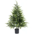 Realistic Norfolk Island Pine Christmas tree in a minimalist black planter for home decor - Norfolk Pine / Medium