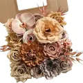Artificial flower box set in vintage earth tones with roses and dahlias for DIY weddings - Vintage Earth Tone (21-3)