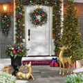 Lush 1.8m Christmas garland set with colorful baubles and tree for porch door decor - Full Decorative Wreath Garland and Teardrop Set / Colorful Ball Style