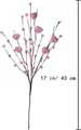 Rosa Herzbeeren-Zweig 43 cm Dekozweig für Valentinstag Jubiläum und Hochzeit - Rosa