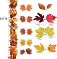 Detail specifications of 5.9ft autumn maple garland with leaves in various sizes and colors - Mixed Loose Leaves Style (WSJ0009)