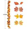 5.75 ft artificial autumn maple leaf garland with orange and gold foliage for decor - Maple Oak Leaves Mix Style (WSJ0011)