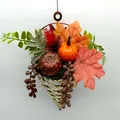Cesto da parete autunnale con zucche e foglie d'acero per decorazioni domestiche - Stile Pianta Grassa E Zucca