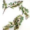 Artificial white pumpkin and berry garland with eucalyptus leaves for wedding table decor - Pumpkin Berry Style