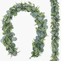 Kunstmatige eucalyptus slinger in grijsgroen met ophanghaak voor wanddecoratie - Grijsgroene Dichte Stijl (RFG22005)