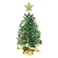 24-inch mini artificial desktop Christmas tree with gold star and warm LED lights - Style A 60cm