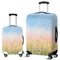 Dettaglio delle fodere elastiche per valigie con motivo artistico di fiori e cielo blu - Oil Painting Flower Sky (19)