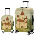 Elastic luggage cover featuring fairy tale castle print in various sizes for travel - Fairytale Castle (13)