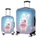 Copertura elastica per valigia con coniglietto rosa-blu e protezione antipolvere - Cute Bunny Illustration (10)