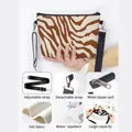 Brown zebra print felt shoulder bag with adjustable strap and large capacity - Brown Zebra Print