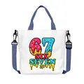 Bolso de lona con estampado 67 rosa donut, asas azules y correa ajustable cruzada - Estilo de Arte de Rosquilla (02)