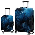 Thick elastic luggage covers featuring dark blue nebula starry sky art pattern set - Size S (18-20 Inch) / Deep Blue Starry Sky (02)