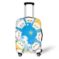 Elastic suitcase cover with cute cartoon cat pattern on a white luggage trolley case - Size S (18-20 Inch) / Cats on Clouds (05)