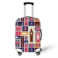 Elastic luggage cover with London landmarks print and durable polyester travel protection - London Collage Style (09)