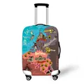 Thick elastic suitcase cover with vintage West Europe map print for travel protection - S / Netherlands Belgium Luxembourg
