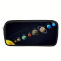 Astuccio nero capiente con orbite del sistema solare e nomi dei pianeti in francese - 01