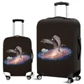 Copertura elastica per valigia con motivo nebulosa spaziale e delfino saltante - Galaxy Leaping Dolphin (14)