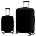 Elastic luggage protector covers in solid black, set of two sizes for suitcase - Thickened Black