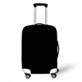 Elastic suitcase cover with cute shark cat design on black luggage with 4 wheels - Solid Black (22)