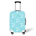 Elastic luggage cover with light blue airplane print protecting a rolling suitcase - S / Light Blue All-over Airplane (04)