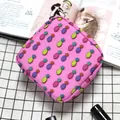 Portable pink storage bag with pineapple patterns on a minimalist aesthetic background - Pink Pineapple